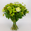 Puokštė su žaliomis gėlėmis, gėlių pristatymas Vilniuje