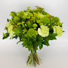 Puokštė su žaliomis gėlėmis, gėlių pristatymas Vilniuje