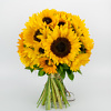 Saulėgrąžų puokštė, puokštė su saulėgrąžomis, gėlių pristatymas Vilniuje