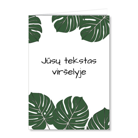 Atvirukas su Monstera lapais