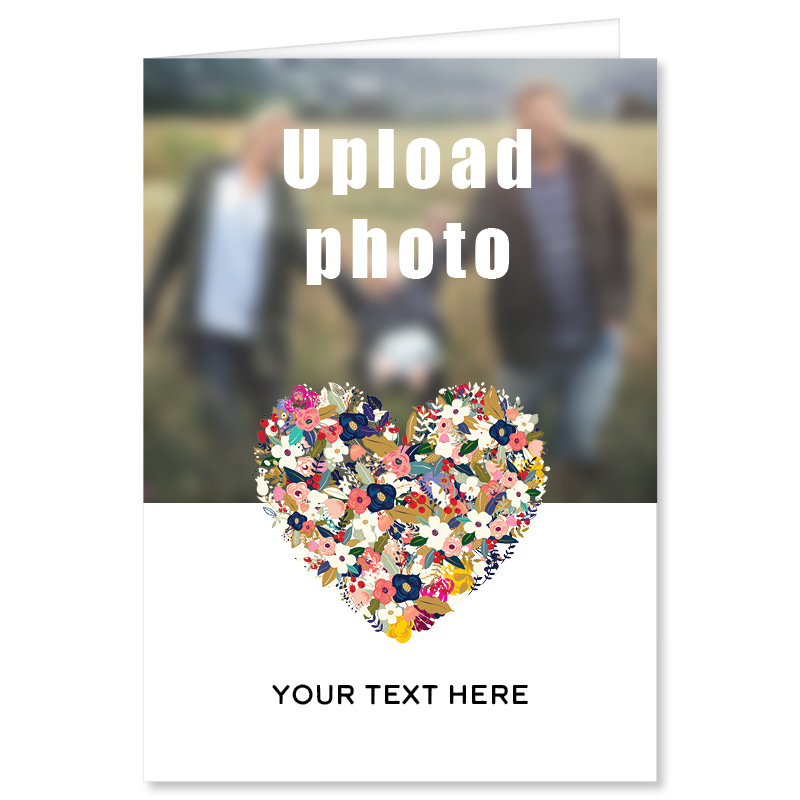 Personalised Photo Upload Card XL Personalised Card Beatričės Gėlių