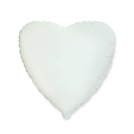 White Heart Foil Helium Balloon