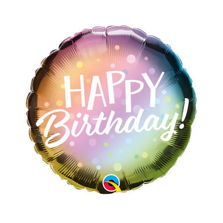 Birthday Metallic Ombre & Dots Helium Balloon