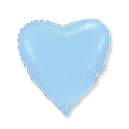 Light Blue Heart Foil Helium Balloon (46 cm)