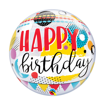 Skaidrus bubble balionas "Circles & Dots"