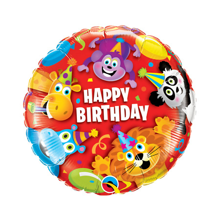 Birthday Party Animals Foil Helium Balloon