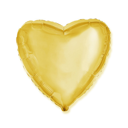 Gold Heart Foil Helium Balloon