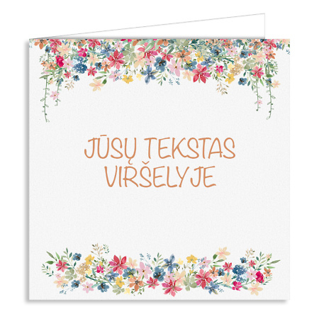 Personalizuotas sveikinimo atvirukas su Jūsų tekstu viršelyje