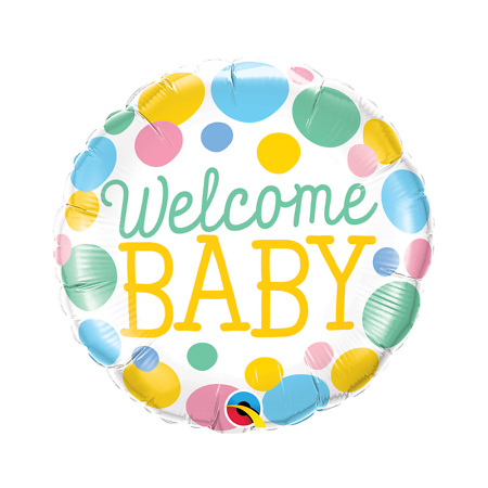 Folinis balionas "Welcome Baby Dots"