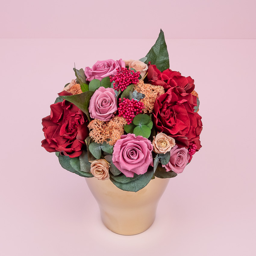 Композиция из стабилизированных роз Gold Vintage — изображение 2