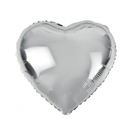 Silver Heart Foil Balloon