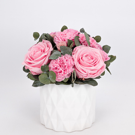 Stabilizuotų gėlių kompozicija Pink Season