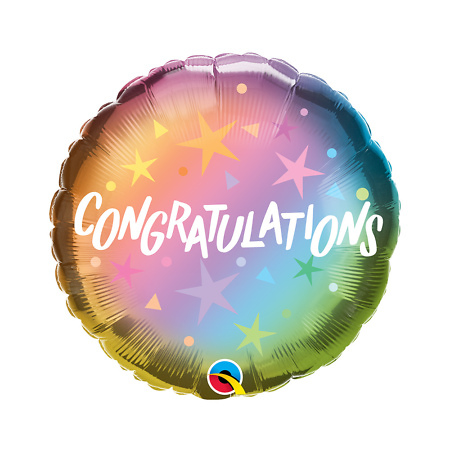 Helio balionas "Congratulations Ombre & Stars"