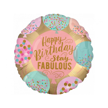 Helio balionas "Happy Birthday Stay Fabulous"